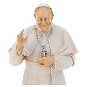 Papa Francisco pintado madera coloreada Val Gardena