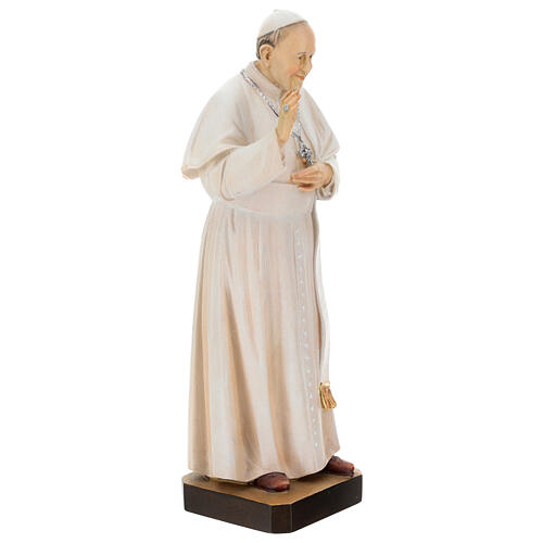 Statue of Pope Francis in painted maple wood of Valgardena 4