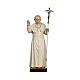 Papst Johannes Paul 2. mit Stab bemalten Grödnertal Holz s1