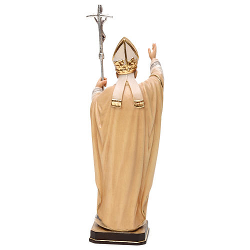 Statue Papst Johannes Paul 2. bemalten Grödnertal Holz 5