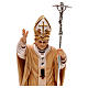 Papa Giovanni Paolo II con mitria dipinto legno acero Valgardena s2