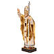 Pope John Paul II with mitre and gold mantle in maple wood of Valgardena s3