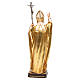 Papa Giovanni Paolo II con mitria dipinto manto oro legno Valgardena s5