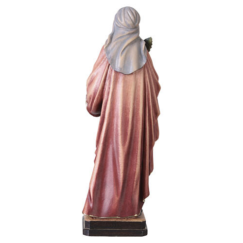 Saint Cornelia with palm and book in painted maple wood of Valgardena 7