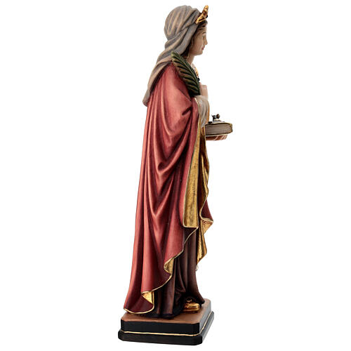 Santa Regina con spada dipinta legno acero Valgardena 8