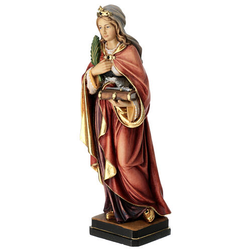 Statue Hl. Sophia mit Schwert bemalten Grödnertal Holz 3