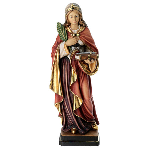 Saint Sophia with sword in painted maple wood of Valgardena 1