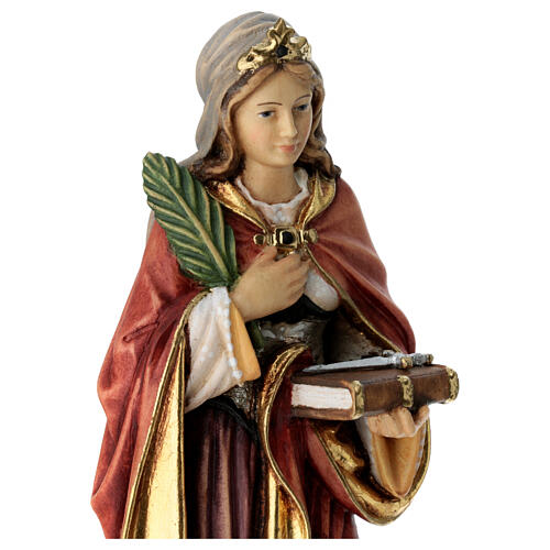 Saint Sophia with sword in painted maple wood of Valgardena 2