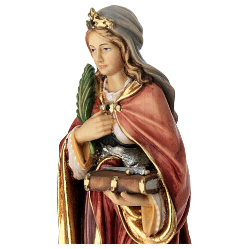 Saint Sophia with sword in painted maple wood of Valgardena 4
