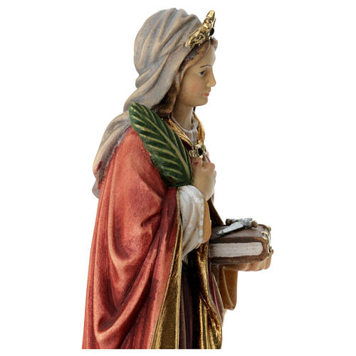 Saint Sophia with sword in painted maple wood of Valgardena 6
