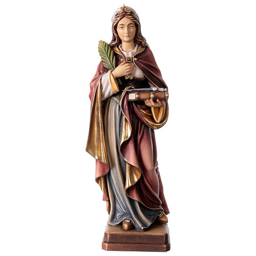 Saint Victoria with sword in painted maple wood of Valgardena 1