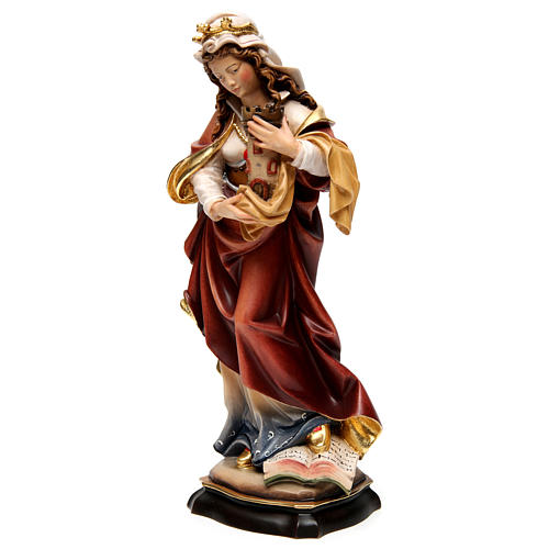 Saint Barbara in painted maple wood of Valgardena 3