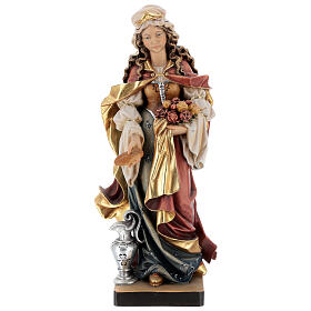 Sainte Elisabeth avec pain peinte bois érable Val Gardena