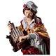 Painted statue in wood Saint Cecilia with golden details, Val Gardena s2