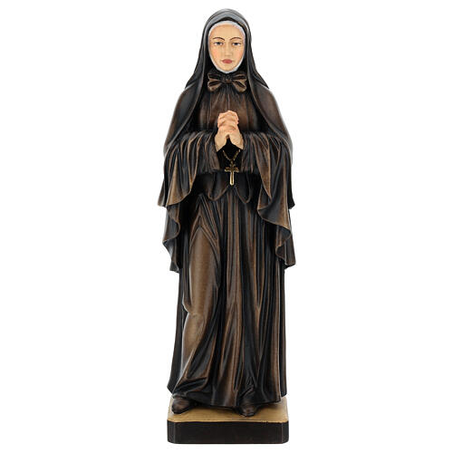 Saint Frances Xavier Cabrini in painted maple wood of Valgardena 1