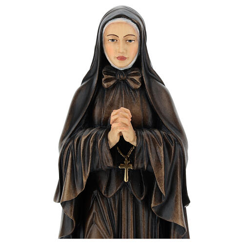 Saint Frances Xavier Cabrini in painted maple wood of Valgardena 2