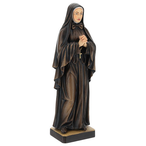 Saint Frances Xavier Cabrini in painted maple wood of Valgardena 4