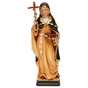 Sainte Monique avec croix bois peint Val Gardena