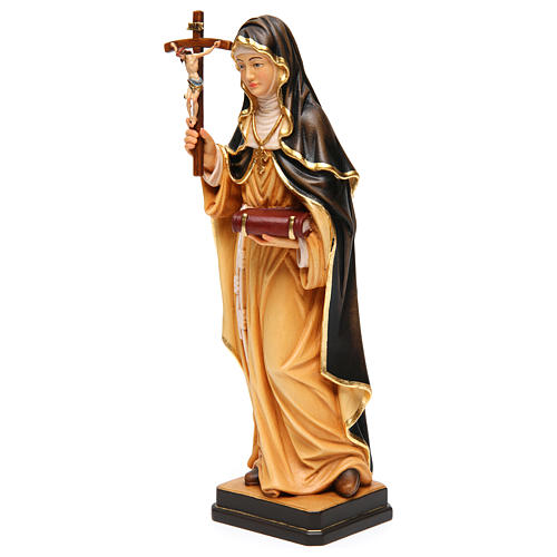 Sainte Monique avec croix bois peint Val Gardena 3