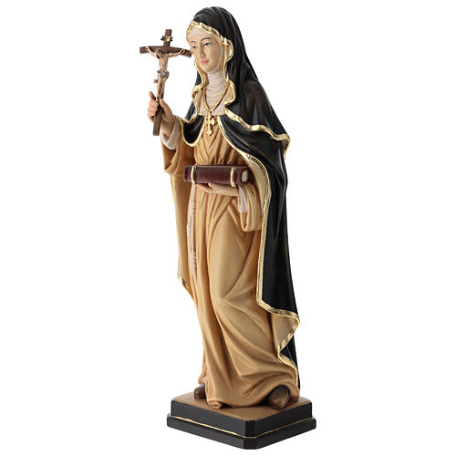 Sainte Brigitte avec croix bois peint Val Gardena 3