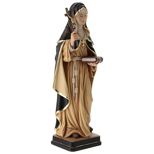 Sainte Brigitte avec croix bois peint Val Gardena 4