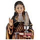 Sainte Gertrude avec plume en bois peint Val Gardena s2