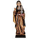 Painted statue in wood Saint Gertrude with feather, Val Gardena  s1