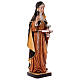 Sainte Hildegarde avec vase bois peint Val Gardena s6