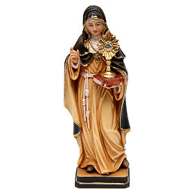 Saint Lucy with unguent jar, painted, in maple wood of Val Gardena