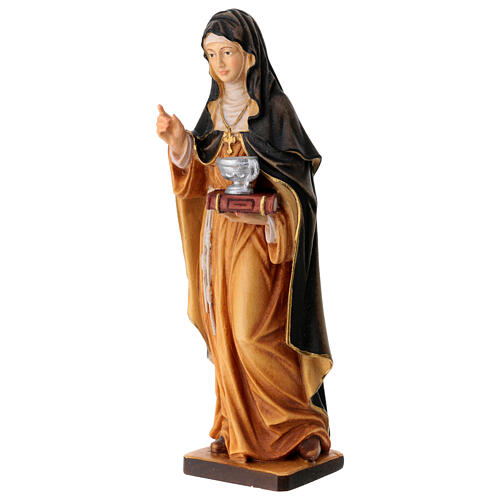 Saint Lucy with unguent jar, painted, in maple wood of Val Gardena 3