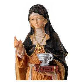 Saint Lucy with unguent jar, painted, in maple wood of Val Gardena