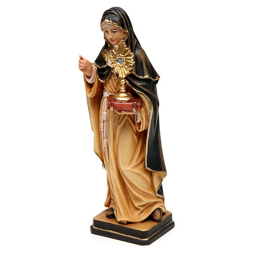 Saint Lucy with unguent jar, painted, in maple wood of Val Gardena 2