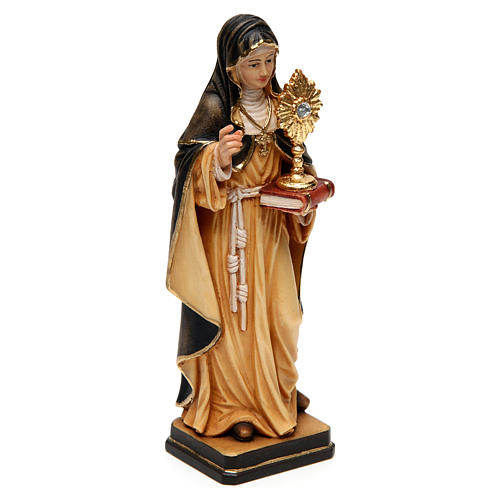 Saint Lucy with unguent jar, painted, in maple wood of Val Gardena 3