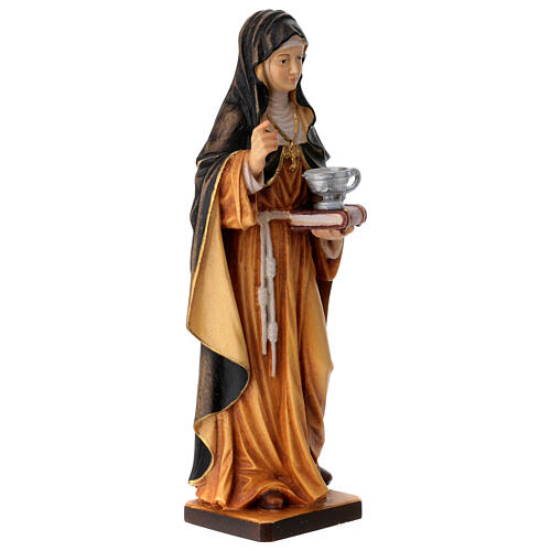 Saint Lucy with unguent jar, painted, in maple wood of Val Gardena 4