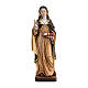 Estátua monja com báculo pintada madeira bordo Val Gardena s1