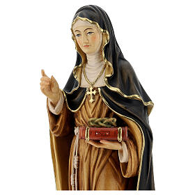 Sainte Thérèse d'Avila avec couronne d'épines bois peint Val Gardena