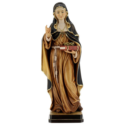 Sainte Thérèse d'Avila avec couronne d'épines bois peint Val Gardena 1