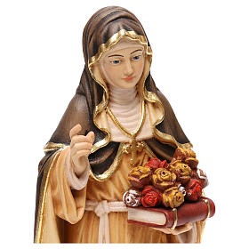 Saint Rose of Lima in painted maple wood Valgardena
