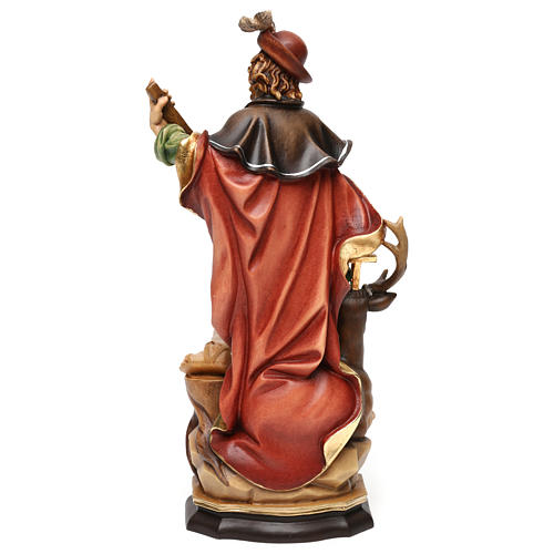 Saint Hubertus painted wood statue, Val Gardena 5