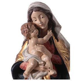 Virgen de la paz madera Val Gardena capa oro de tíbar