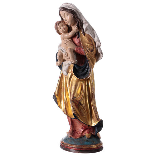 Virgen de la paz madera Val Gardena capa oro de tíbar 3