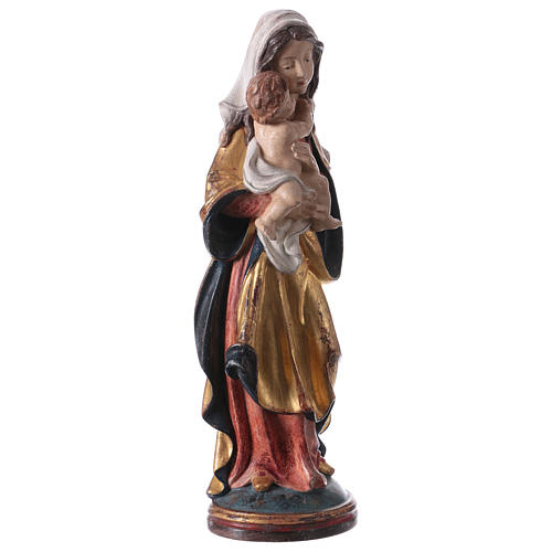 Virgen de la paz madera Val Gardena capa oro de tíbar 4