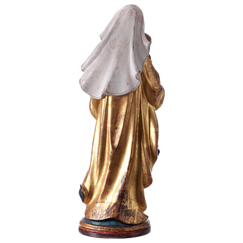 Virgen de la paz madera Val Gardena capa oro de tíbar 5