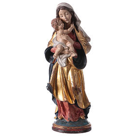 Our Lady of Peace statue in wood of Valgardena with mantle finished in pure gold