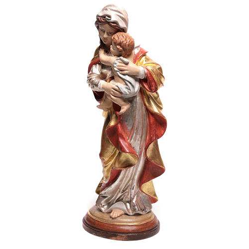 Our Lady by Raffaello in wood of Valgardena finished in pure gold with silver mantle 3