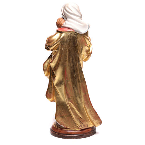 Our Lady by Raffaello in wood of Valgardena finished in pure gold with silver mantle 5