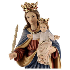 Statue Maria Hilfe der Christen Regina Coeli bemalten Grödnertal Holz