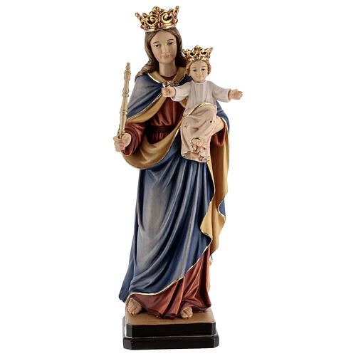 Statue Maria Hilfe der Christen Regina Coeli bemalten Grödnertal Holz 1