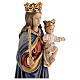 Statue Maria Hilfe der Christen Regina Coeli bemalten Grödnertal Holz s4