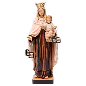 Statue Gottesmutter vom Karmel bemalten Grödnertal Holz
